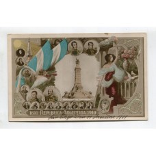 CENTENARIO 1910 PATRIOTICA ANTIGUA TARJETA POSTAL MUY BONITA